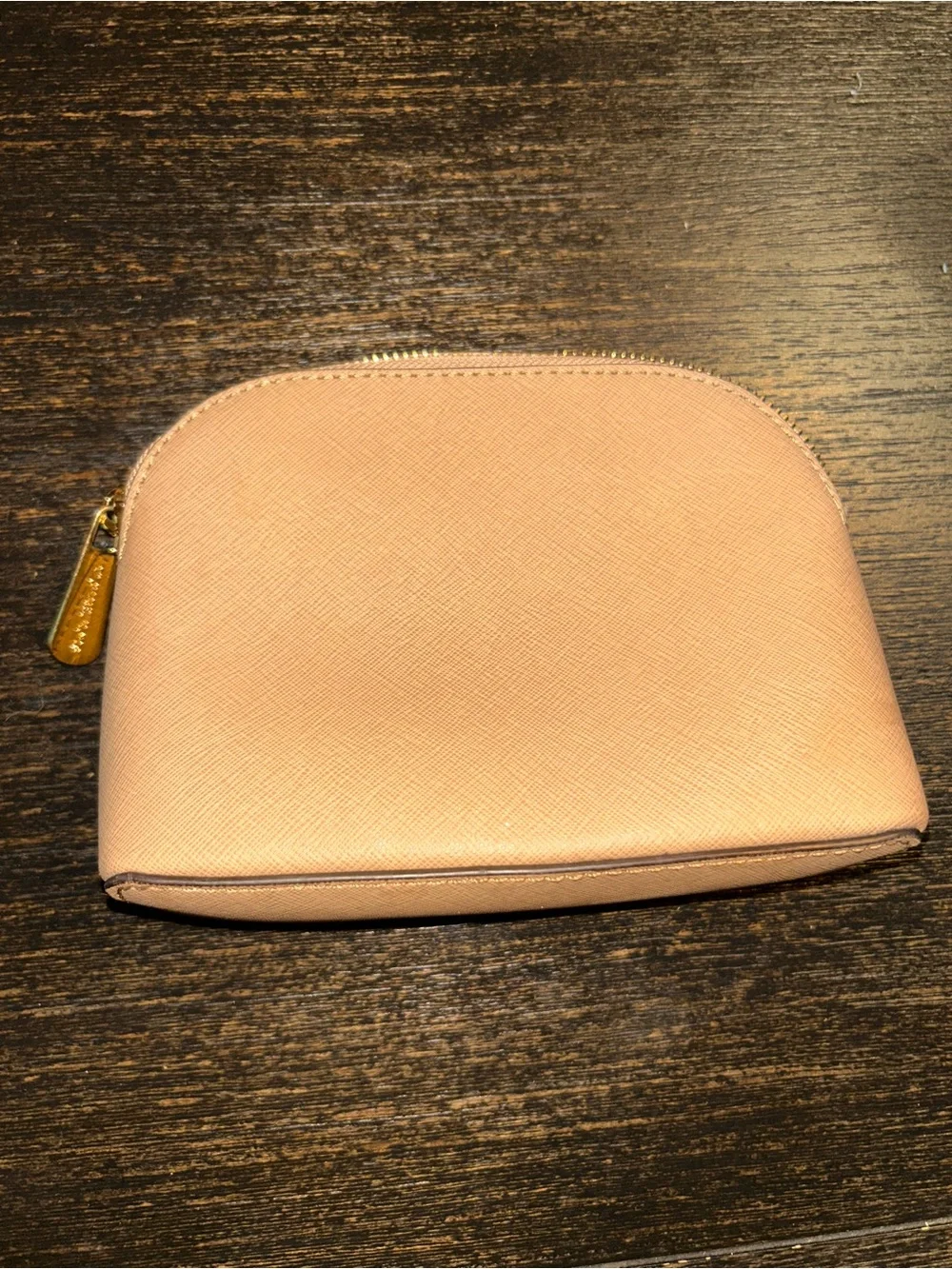 Michael Kors Blush Pink Saffiano Cosmetic Makeup Bag Travel Pouch Small
